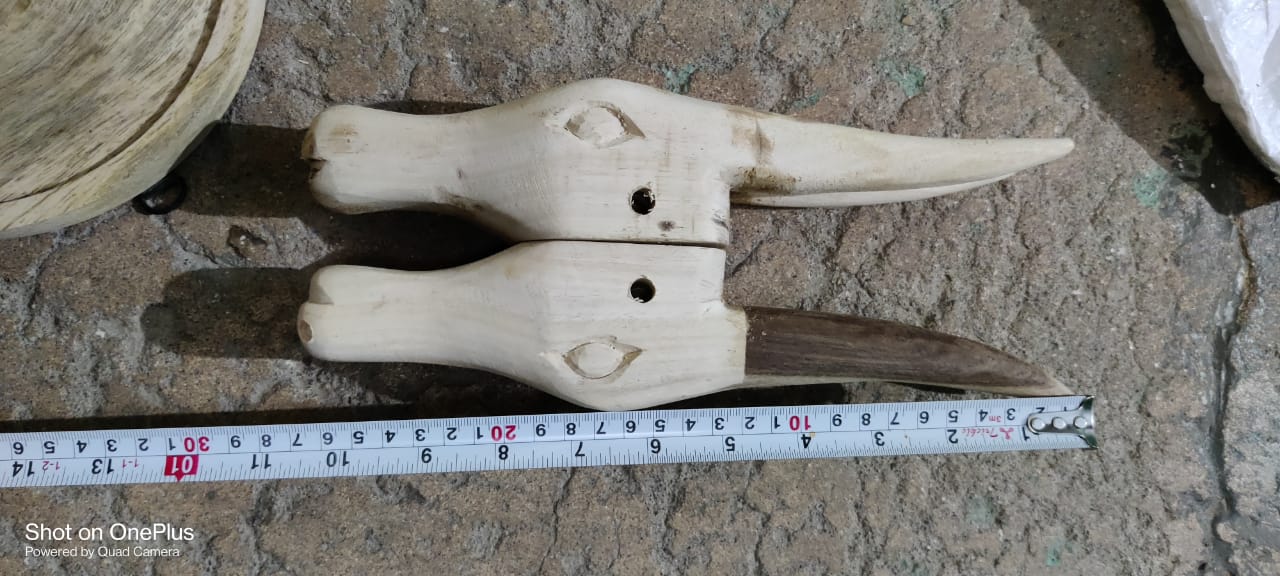Wooden Cow Head Pair ( Set Of Two) - image 2